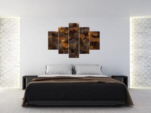 Obraz - Bronzové hexagóny (150x105 cm)