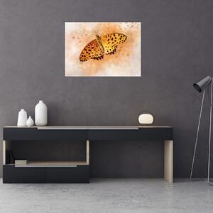 Obraz - Oranžový motýľ, aquarel (70x50 cm)