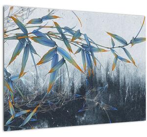 Obraz - Bambus na stene (70x50 cm)