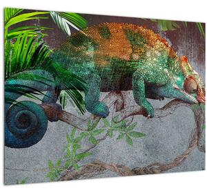 Sklenený obraz - Chameleon (70x50 cm)