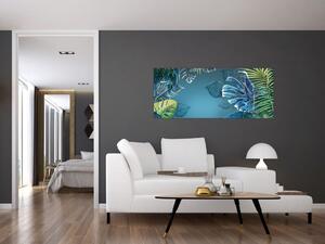 Obraz - Listy tropických rastlín (120x50 cm)