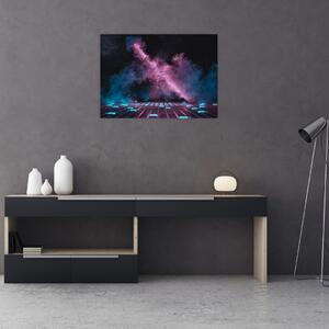 Obraz - Ružovo-modrý dym (70x50 cm)