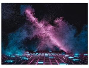 Obraz - Ružovo-modrý dym (70x50 cm)