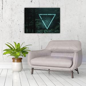 Obraz - Neónový trojuholník v jungli (70x50 cm)