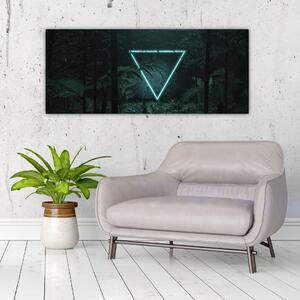 Obraz - Neónový trojuholník v jungli (120x50 cm)