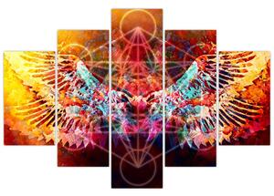 Obraz - Merkaba s krídlami, abstrakcia (150x105 cm)