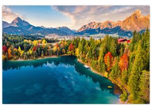 Obraz - Jazero Urisee, Rakúsko (90x60 cm)