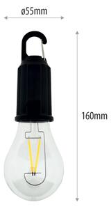 LED Stmievateľné vonkajšie závesné nabíjacie svietidlo LED/3W/5V 400 mAh IP44