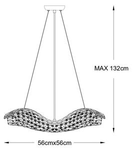 Zuma Line P0221-08M-F7AC - Luster na lanku TIARA 8xG9/42W/230V zlatý