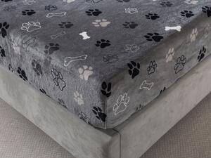 XPOSE® Mikroplyšová plachta LABKY Exclusive - sivá 90x200 cm