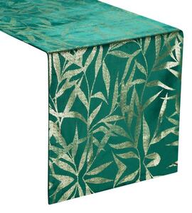 Dekorstudio Elegantný zamatový behúň na stôl BLINK 15 tmavozelený Rozmer behúňa (šírka x dĺžka): 35x140cm