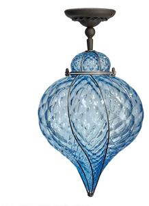 SIRU - Prisadený luster GOCCIA 1xE27/60W/230V pr. 25 cm modrá/hnedá benátske sklo