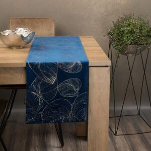 Dekorstudio Elegantný zamatový behúň na stôl BLINK 16 tmavomodrý Rozmer behúňa (šírka x dĺžka): 35x140cm