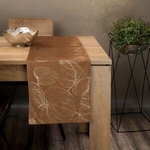 Dekorstudio Elegantný zamatový behúň na stôl BLINK 16 hnedý Rozmer behúňa (šírka x dĺžka): 35x140cm