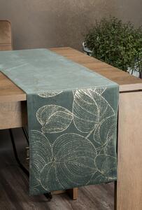 Dekorstudio Elegantný zamatový behúň na stôl BLINK 16 tmavomentolový Rozmer behúňa (šírka x dĺžka): 35x140cm