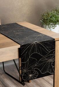 Dekorstudio Elegantný zamatový behúň na stôl BLINK 18 čierny Rozmer behúňa (šírka x dĺžka): 35x180cm