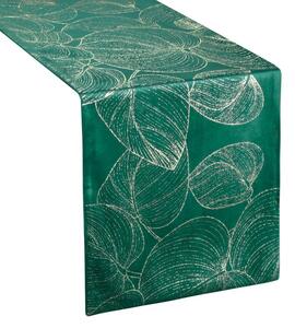 Dekorstudio Elegantný zamatový behúň na stôl BLINK 16 tmavozelený Rozmer behúňa (šírka x dĺžka): 35x180cm