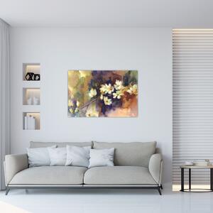 Obraz - Biele magnólie, maľba (90x60 cm)