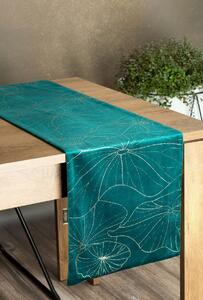 Dekorstudio Elegantný zamatový behúň na stôl BLINK 18 tmavotyrkysový Rozmer behúňa (šírka x dĺžka): 35x180cm