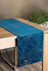 Dekorstudio Elegantný zamatový behúň na stôl BLINK 18 granátovomodrý Rozmer behúňa (šírka x dĺžka): 35x180cm