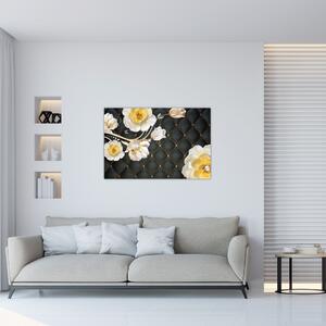 Obraz bielych kvetov ruží (90x60 cm)
