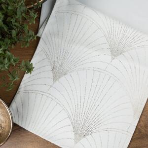 Dekorstudio Elegantný zamatový behúň na stôl BLINK 14 biely Rozmer behúňa (šírka x dĺžka): 35x140cm