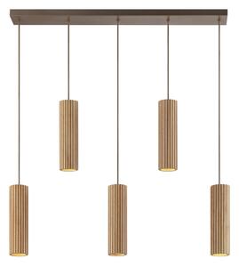Brilliant - Závesné svietidlo na lanku LAKEWOOD 5xGU10/10W/230V hnedé