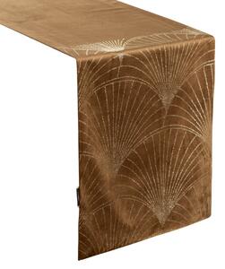 Dekorstudio Elegantný zamatový behúň na stôl BLINK 14 hnedý Rozmer behúňa (šírka x dĺžka): 35x140cm