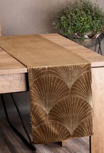 Dekorstudio Elegantný zamatový behúň na stôl BLINK 14 hnedý Rozmer behúňa (šírka x dĺžka): 35x140cm