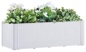 Samozavlažovací vyvýšený záhradný záhon biely 100x43x33 cm