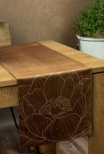 Dekorstudio Elegantný zamatový behúň na stôl BLINK 13 hnedý Rozmer behúňa (šírka x dĺžka): 35x140cm
