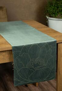Dekorstudio Elegantný zamatový behúň na stôl BLINK 13 tmavomentolový Rozmer behúňa (šírka x dĺžka): 35x140cm