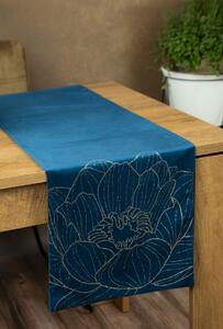 Dekorstudio Elegantný zamatový behúň na stôl BLINK 13 granátovomodrý Rozmer behúňa (šírka x dĺžka): 35x140cm