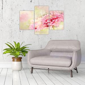 Obraz - Ružový kvet, aquarel (90x60 cm)