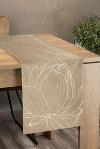 Dekorstudio Elegantný zamatový behúň na stôl BLINK 12 béžový Rozmer behúňa (šírka x dĺžka): 35x140cm