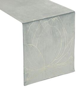 Dekorstudio Elegantný zamatový behúň na stôl BLINK 12 strieborný Rozmer behúňa (šírka x dĺžka): 35x140cm