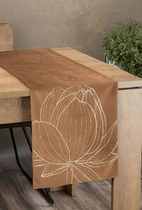 Dekorstudio Elegantný zamatový behúň na stôl BLINK 12 hnedý Rozmer behúňa (šírka x dĺžka): 35x140cm