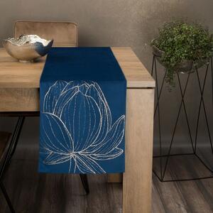 Dekorstudio Elegantný zamatový behúň na stôl BLINK 12 granátovomodrý Rozmer behúňa (šírka x dĺžka): 35x140cm