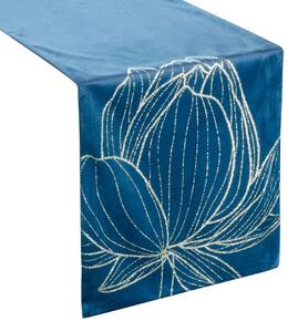 Dekorstudio Elegantný zamatový behúň na stôl BLINK 12 granátovomodrý Rozmer behúňa (šírka x dĺžka): 35x140cm