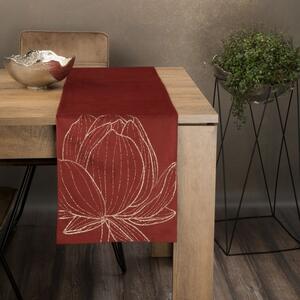 Dekorstudio Elegantný zamatový behúň na stôl BLINK 12 tehlový Rozmer behúňa (šírka x dĺžka): 35x140cm