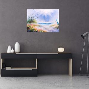 Obraz - Romantická pláž, olejomaľba (70x50 cm)