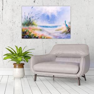 Obraz - Romantická pláž, olejomaľba (90x60 cm)