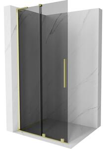 Mexen Velar L, posuvná sprchová zástena Walk-in 90 x 200 cm, 8mm šedé sklo, zlatá matná, 871-090-003-43-55