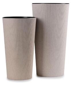 PLASTOVÝ KVETINÁČ URBANIKA ECO SADA 2KS 57X30 CM+46,6X25,5 CM BÉŽOVÁ