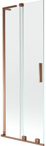 Mexen Velar L, 2-krídlová posuvná vaňová zástena 70 x 150 cm, 8mm číre sklo, ružové zlato, 896-070-003-01-60