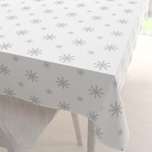 Biante Teflónový obdĺžnikový obrus TF-101 Vianočné sivé vločky na bielom 140x220 cm