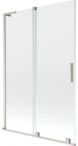 Mexen Velar L, 2-krídlová posuvná vaňová zástena 120 x 150 cm, 8mm číre sklo, brúsená oceľ, 896-120-003-01-97