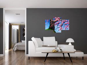 Obraz maľované rozkvitnuté čerešne (90x60 cm)