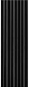 Dekoračné panely, čierny mat 3D lamely na filcovom podklade, rozmer 270 x 40 cm, IMPOL TRADE