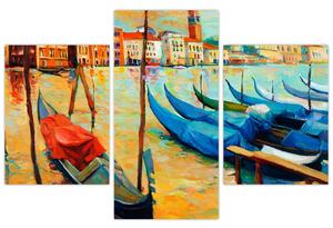 Obraz - Prístav v Benátkach (90x60 cm)